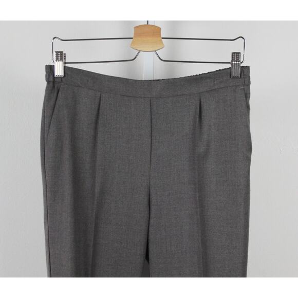T JACKET Claudio Tonello S Italy Pleated Crop Cuff Pants Rear Elastic Waist Gray - Picture 4 of 8